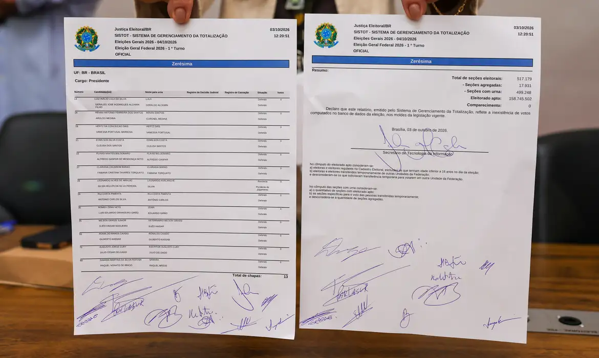 TSE faz teste final de sistemas e emite zerézima